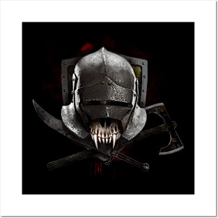 Medieval mercenary skull Posters and Art